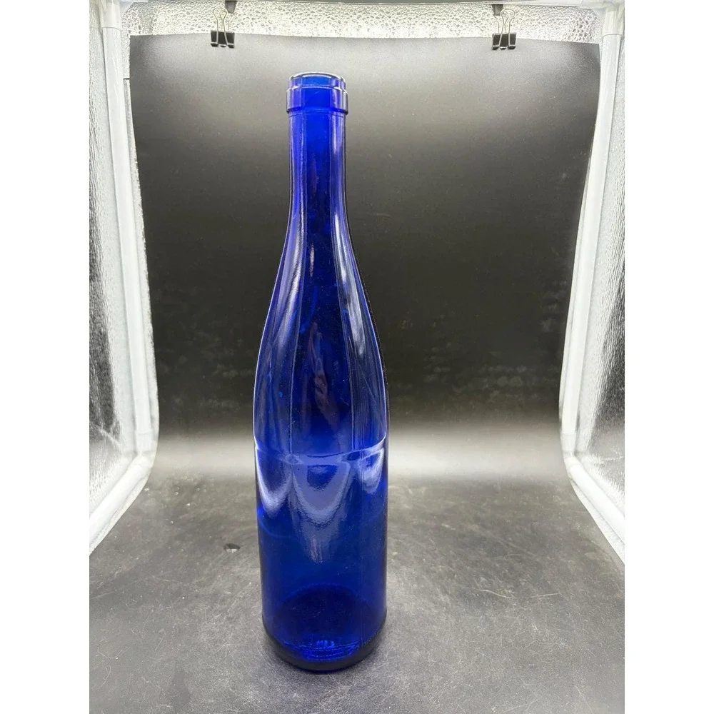 Cobalt Blue Glass Wine Bottle 750ml Tapered Decorative Vase 12.5 Inch 76 7 0.75L